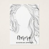 Simple Black White Wavy Hair Jewelry Display Card (Devant)