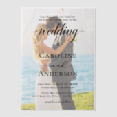 Simple Black & White wedding  Overlay Vellum Uitnodigingen (Voorkant)