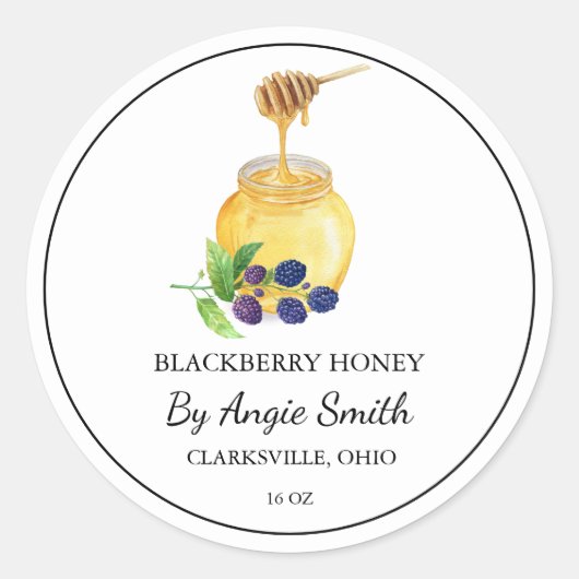Simple Blackberry Infused Honey Label (Voorkant)