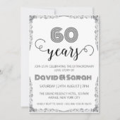 simple blanc 60e anniversaire mariage invitations (Devant)