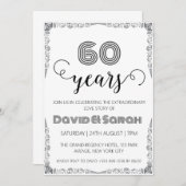 simple blanc 60e anniversaire mariage invitations (Devant / Derrière)