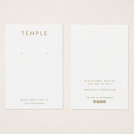 Simple Blanc Ajouter votre logo Carte d'affichage (Devant & derrière)