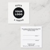 Simple Blanc Ajouter votre logo Carte de référence (Devant / Derrière)