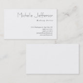 Simple Blanc Attrayant Carte de visite de charme (Devant / Derrière)