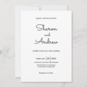 Simple Blanc Élégant Faire-part de mariage moderne (Devant)