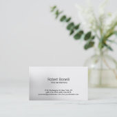 Simple blanc gris clair clair Carte de visite mode (Debout devant)