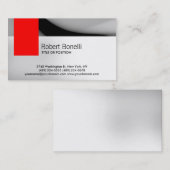 Simple blanc gris rouge plaine Carte de visite mod (Devant / Derrière)