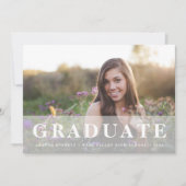 Simple blanc | Multi Photo Graduation Faire-part (Devant)