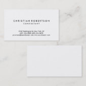 Simple Blanc Plaine moderne Carte de visite consul (Devant / Derrière)