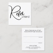 Simple Blanc Référer une carte de référence d'ami (Devant / Derrière)