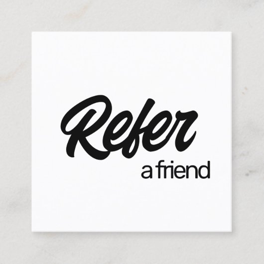 Simple Blanc Référer une carte de référence d'ami (Devant)