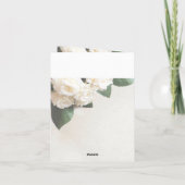 Simple Blanc Roses Mariage Merci Cartes (Dos)