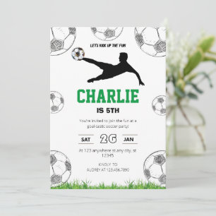 Simple Blancs Football Invitation Anniversaire