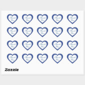 Simple bleu blanc coeur merci stickers (Feuille)