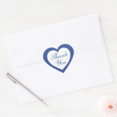 Simple bleu blanc coeur merci stickers (Enveloppe)