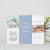 Simple Bleu clair Élégant Spa triple Brochure (Debout devant)