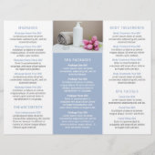 Simple Bleu clair Élégant Spa triple Brochure (Dos)