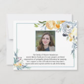 Simple bleu floral photo Merci funéraire (Devant)