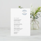 Simple bleu gris 4 Parcours Menu Mariage (Debout devant)