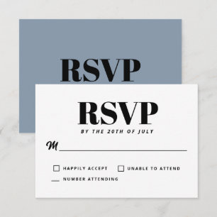 Simple Bleu Poussiéreux Moderne Minimaliste RSVP