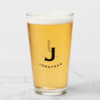 Simple Block Monogram Initiaal & Name