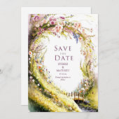 Simple Bloom Wildflower Wedding Save The Date (Voorkant / Achterkant)