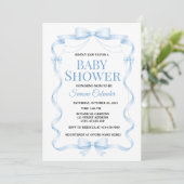 Simple Blue Baby Shower Invitation (Debout devant)