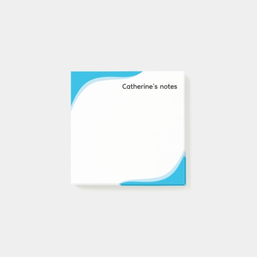 Simple blue & black waves customizable post-it® notes (Voorkant)
