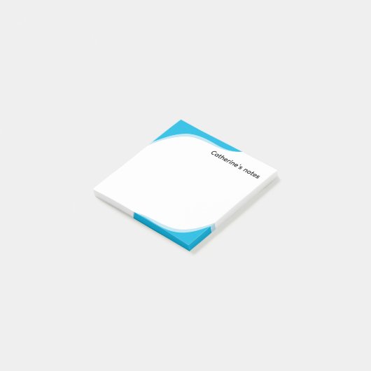 Simple blue & black waves customizable post-it® notes (Schuin)