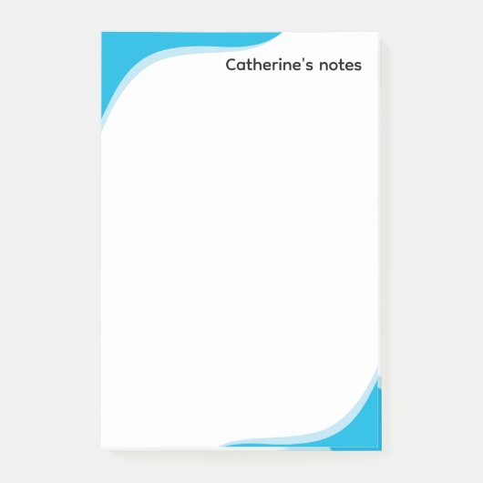 Simple blue & black waves customizable post-it® notes (Voorkant)
