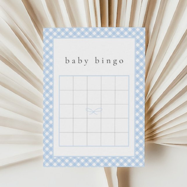 Simple Blue Bow Baby Bingo Carte de jeu (Créateur téléchargé)