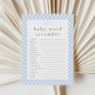 Simple Blue Bow Baby Word Scramble Carte de jeu