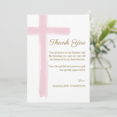 Simple Blue Cross Baptism Bedankkaart (Staand voorkant)