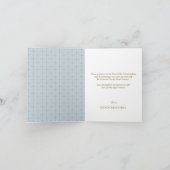 Simple Blue Cross First Holy Communion Folded  Bedankkaart (Binnen)