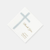 Simple Blue Cross Thank You Baptism  Servet (Hoek)