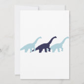 Simple Blue Dinosaur Invitations de fête d'anniver (Dos)
