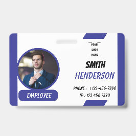 Simple Blue Employee ID Badge