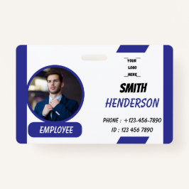 Simple Blue Employee ID Badge