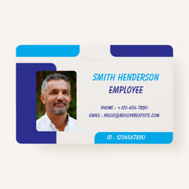 Simple Blue Employee ID Badge
