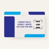 Simple Blue Employee ID Badge (Achterkant)