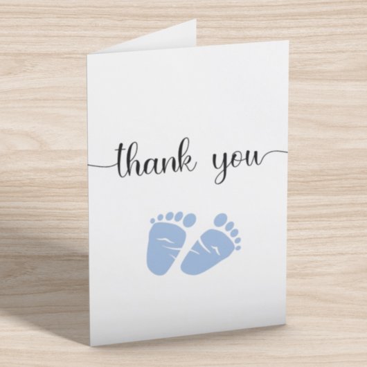 Simple Blue Feet Boy Baby shower Bedankkaart