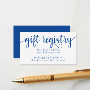 Simple Blue Gift Registry   Cerulean Any Event Informatiekaartje