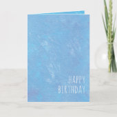 Simple Blue Happy Birthday Modern Kaart (Voorkant)