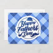 Simple Blue Happy Vaderdag | BRIEFKAART (Voorkant / Achterkant)