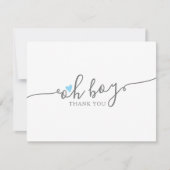 Simple Blue Heart Boy Baby shower Bedankt (Voorkant)