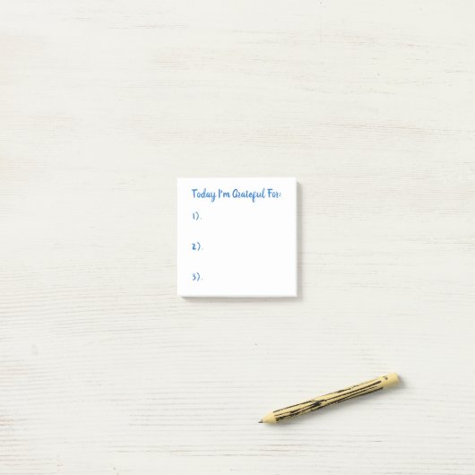 Simple Blue op White Gratitude Post-it® Notes (Op bureau)