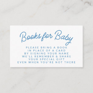 Simple Blue Play Book Request Baby shower Informatiekaartje