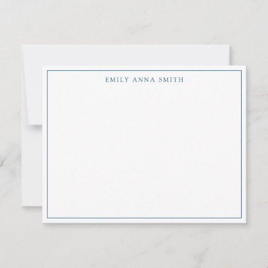Simple Blue Professional Border Note-Kaart Notitiekaartje (Voorkant)