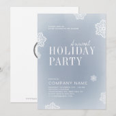 Simple Blue Snowflakes Invitation Fête de Vacances (Devant / Derrière)