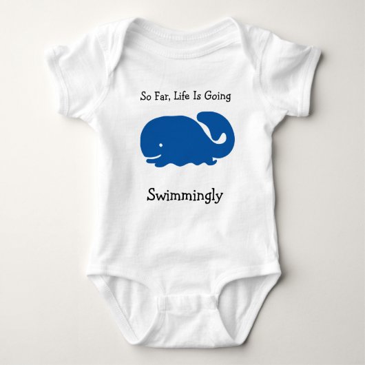 Simple Blue Whale Baby T-shirt (Voorkant)